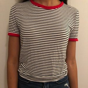 Forever 21 black and white Parisian styled top